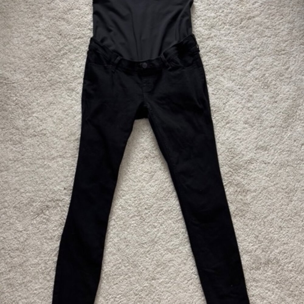 Abercrombie + Fitch Maternity Jean Leggings Raw Hem Black Size 27S *VGUC